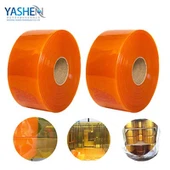 Rideau de porte en PVC nervuré orange